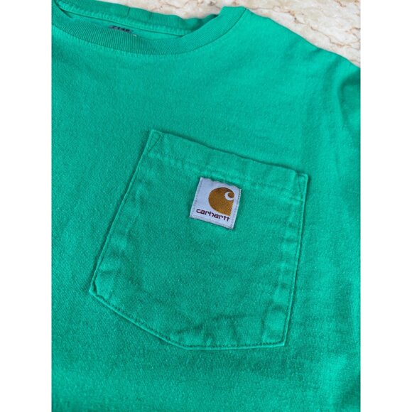 Carhartt Mens Loose Fit Pocket T-Shirt Green Size L Tall 100% Cotton Casual - Picture 10 of 11